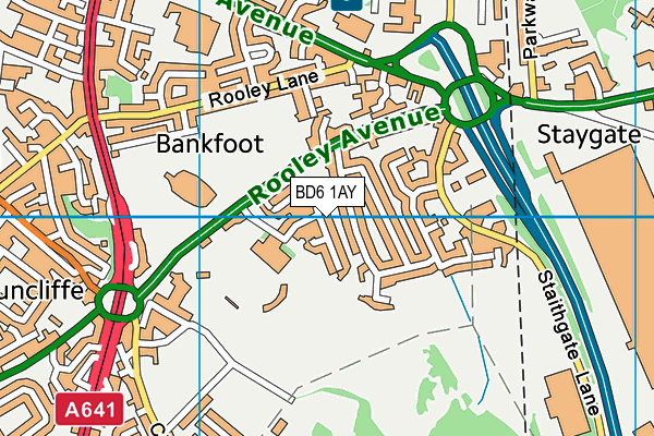 BD6 1AY map - OS VectorMap District (Ordnance Survey)