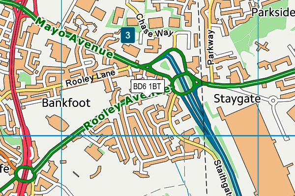 BD6 1BT map - OS VectorMap District (Ordnance Survey)