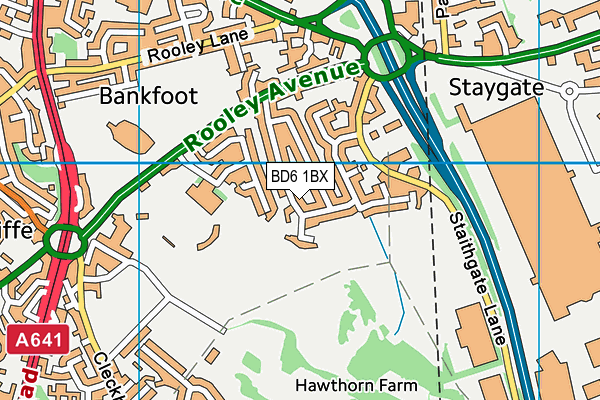 BD6 1BX map - OS VectorMap District (Ordnance Survey)