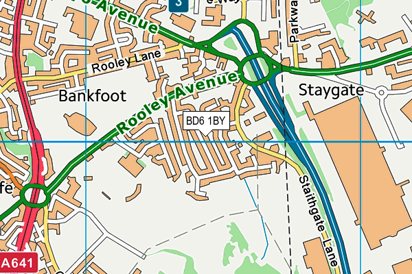 BD6 1BY map - OS VectorMap District (Ordnance Survey)