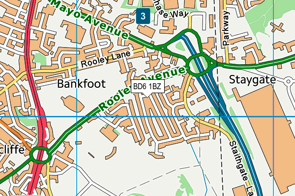 BD6 1BZ map - OS VectorMap District (Ordnance Survey)