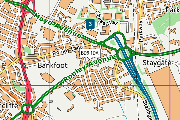 BD6 1DA map - OS VectorMap District (Ordnance Survey)