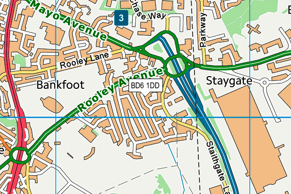 BD6 1DD map - OS VectorMap District (Ordnance Survey)