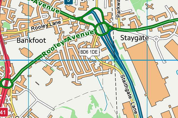 BD6 1DE map - OS VectorMap District (Ordnance Survey)