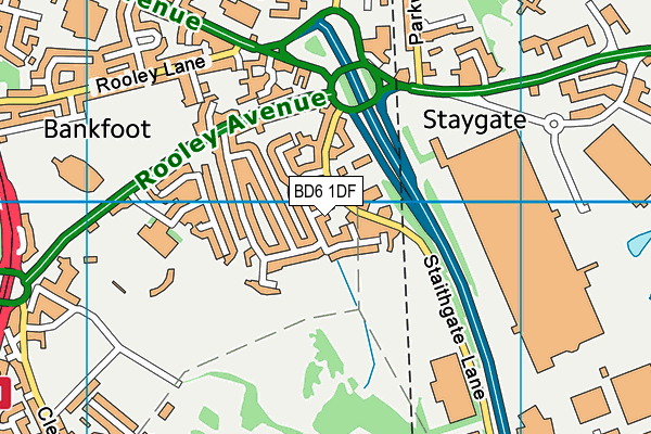 BD6 1DF map - OS VectorMap District (Ordnance Survey)