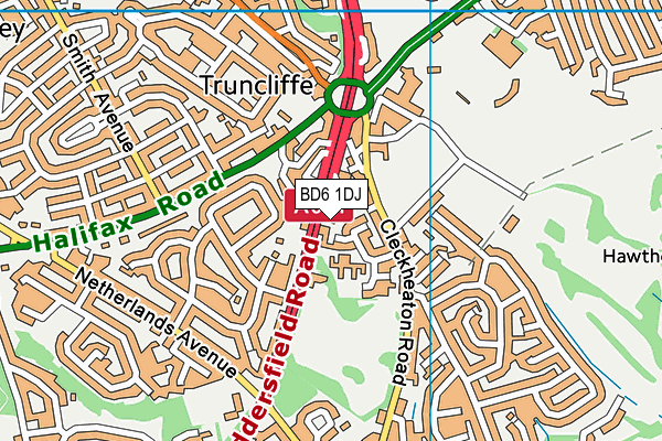 BD6 1DJ map - OS VectorMap District (Ordnance Survey)