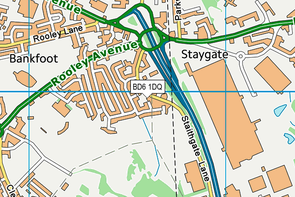 BD6 1DQ map - OS VectorMap District (Ordnance Survey)