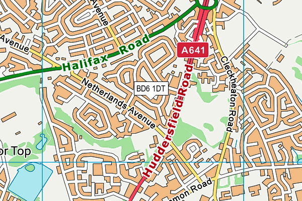 BD6 1DT map - OS VectorMap District (Ordnance Survey)