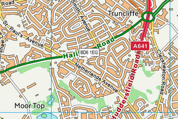 BD6 1EG map - OS VectorMap District (Ordnance Survey)