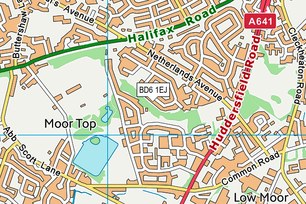 BD6 1EJ map - OS VectorMap District (Ordnance Survey)