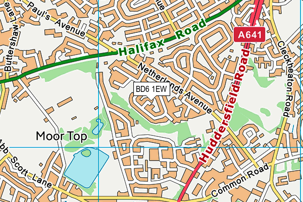 BD6 1EW map - OS VectorMap District (Ordnance Survey)