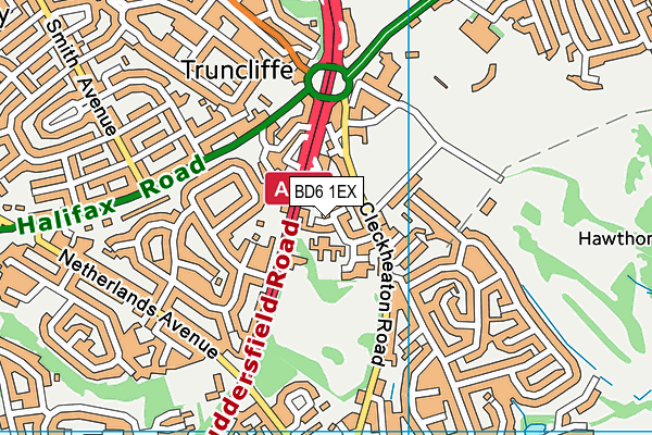 BD6 1EX map - OS VectorMap District (Ordnance Survey)