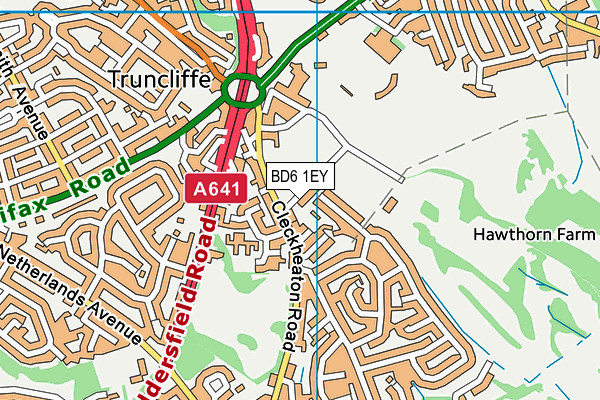 BD6 1EY map - OS VectorMap District (Ordnance Survey)