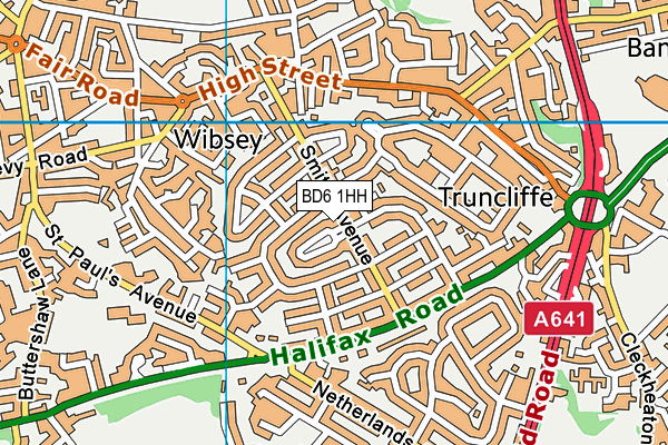 BD6 1HH map - OS VectorMap District (Ordnance Survey)