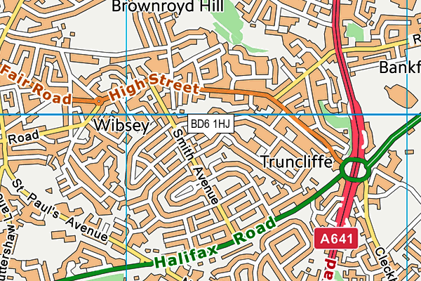 BD6 1HJ map - OS VectorMap District (Ordnance Survey)