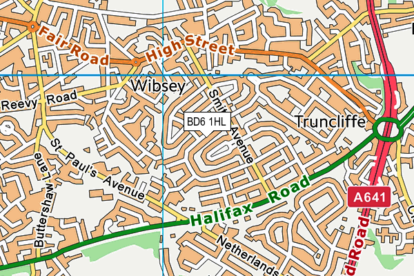 BD6 1HL map - OS VectorMap District (Ordnance Survey)