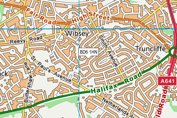 BD6 1HN map - OS VectorMap District (Ordnance Survey)