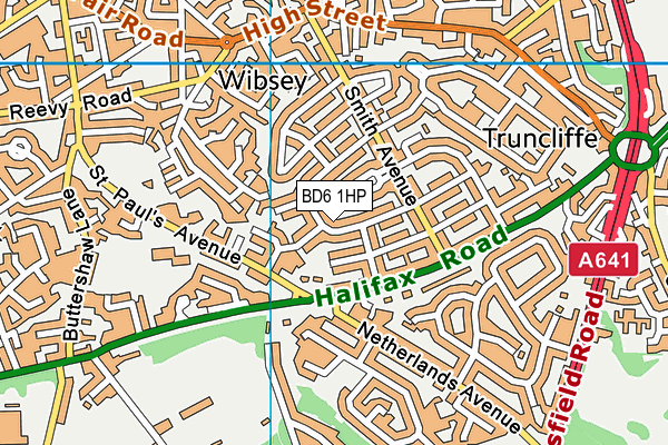 BD6 1HP map - OS VectorMap District (Ordnance Survey)