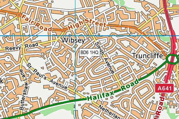 BD6 1HQ map - OS VectorMap District (Ordnance Survey)