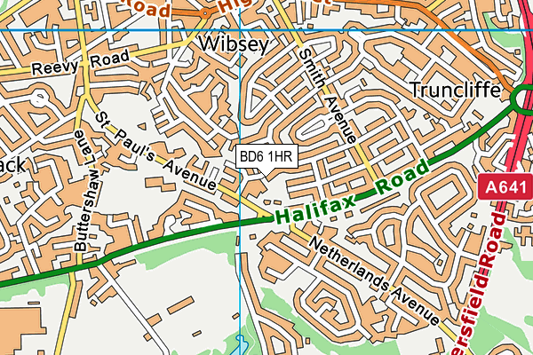 BD6 1HR map - OS VectorMap District (Ordnance Survey)