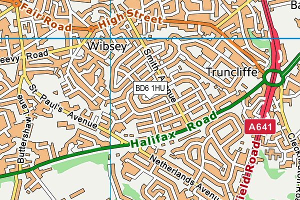 BD6 1HU map - OS VectorMap District (Ordnance Survey)