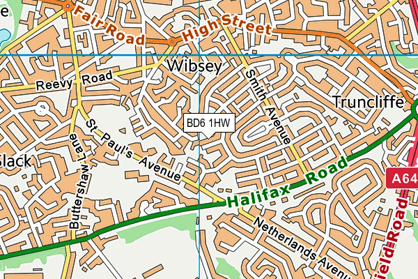 BD6 1HW map - OS VectorMap District (Ordnance Survey)