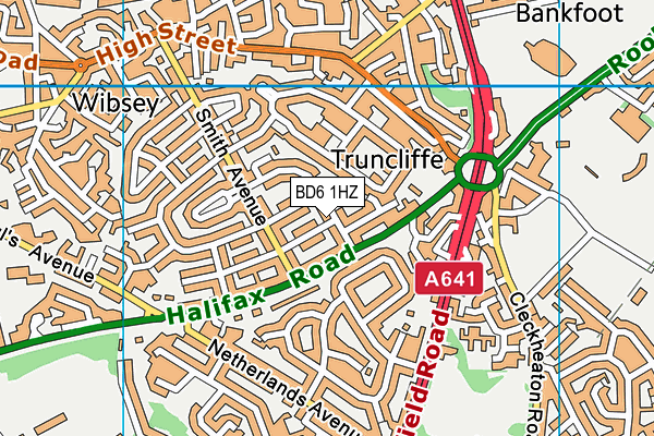 BD6 1HZ map - OS VectorMap District (Ordnance Survey)