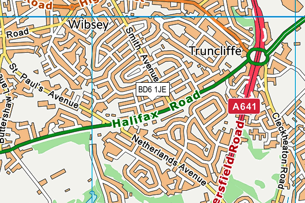 BD6 1JE map - OS VectorMap District (Ordnance Survey)