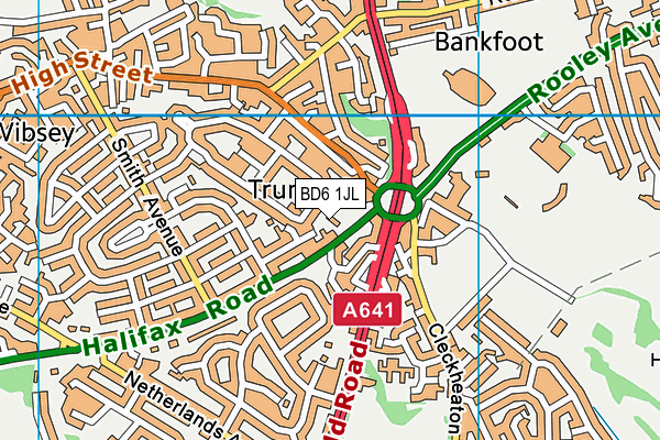 BD6 1JL map - OS VectorMap District (Ordnance Survey)