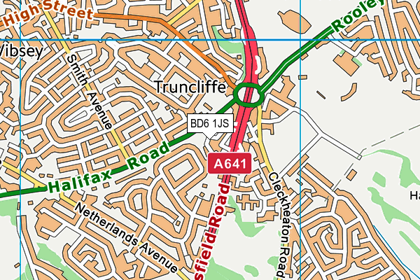 BD6 1JS map - OS VectorMap District (Ordnance Survey)