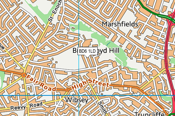 BD6 1LD map - OS VectorMap District (Ordnance Survey)