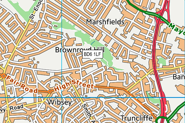BD6 1LF map - OS VectorMap District (Ordnance Survey)