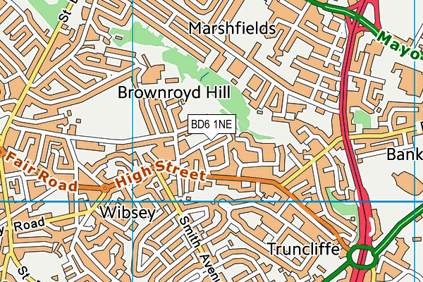 BD6 1NE map - OS VectorMap District (Ordnance Survey)