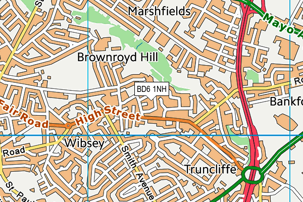 BD6 1NH map - OS VectorMap District (Ordnance Survey)