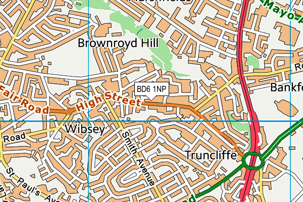 BD6 1NP map - OS VectorMap District (Ordnance Survey)