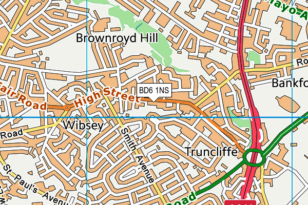 BD6 1NS map - OS VectorMap District (Ordnance Survey)