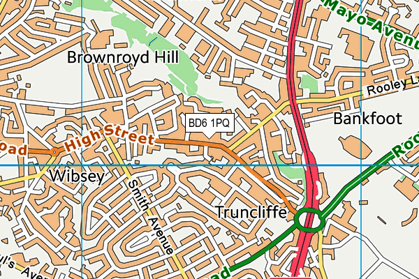 BD6 1PQ map - OS VectorMap District (Ordnance Survey)