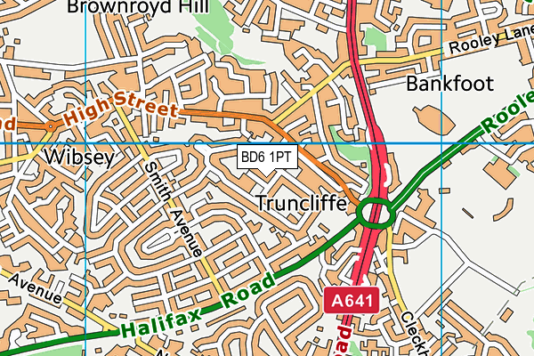 BD6 1PT map - OS VectorMap District (Ordnance Survey)