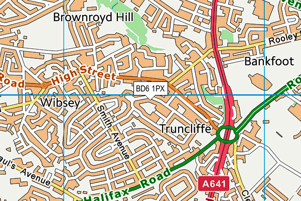 BD6 1PX map - OS VectorMap District (Ordnance Survey)