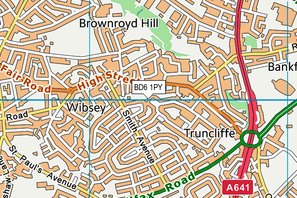 BD6 1PY map - OS VectorMap District (Ordnance Survey)