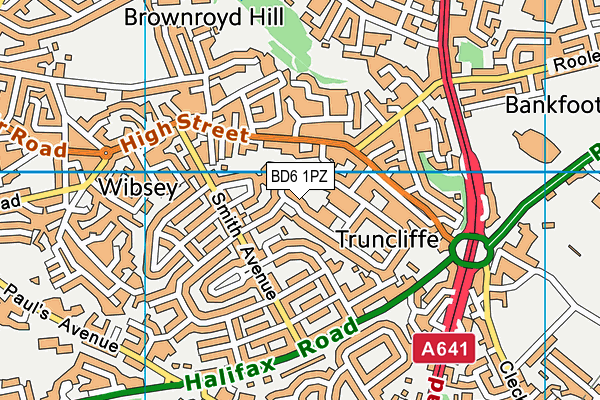 BD6 1PZ map - OS VectorMap District (Ordnance Survey)