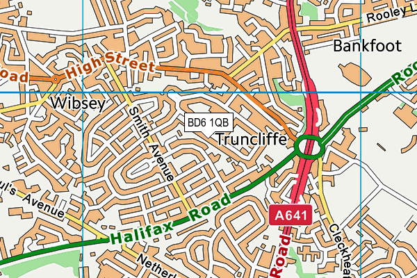 BD6 1QB map - OS VectorMap District (Ordnance Survey)