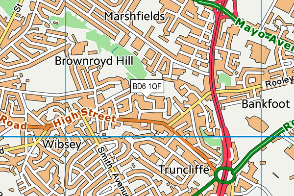 BD6 1QF map - OS VectorMap District (Ordnance Survey)