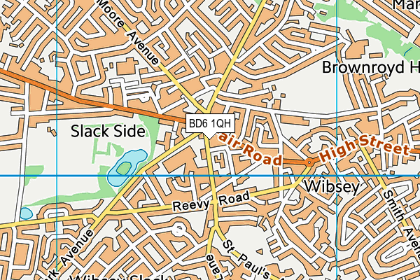BD6 1QH map - OS VectorMap District (Ordnance Survey)