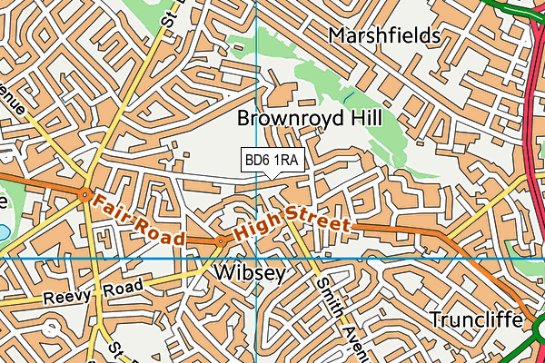 BD6 1RA map - OS VectorMap District (Ordnance Survey)