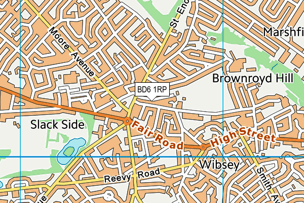 BD6 1RP map - OS VectorMap District (Ordnance Survey)