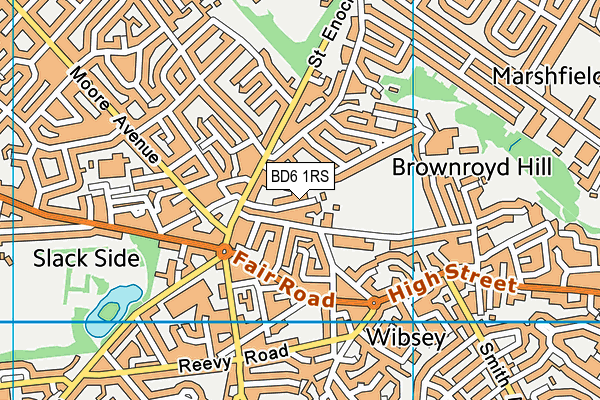 BD6 1RS map - OS VectorMap District (Ordnance Survey)