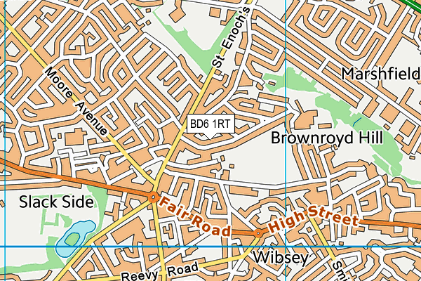 BD6 1RT map - OS VectorMap District (Ordnance Survey)