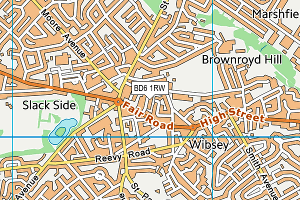 BD6 1RW map - OS VectorMap District (Ordnance Survey)