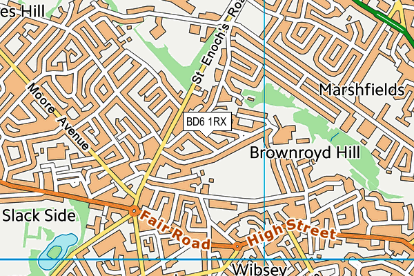 BD6 1RX map - OS VectorMap District (Ordnance Survey)